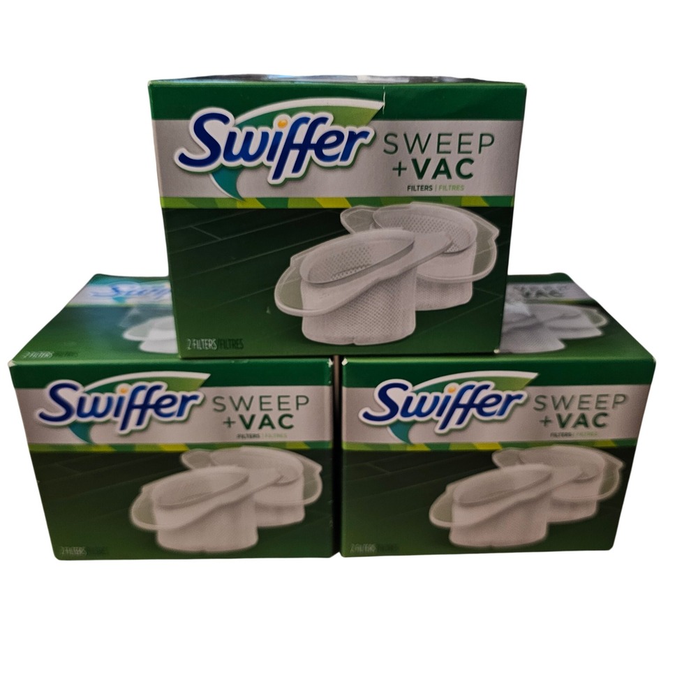 Lot of 3 Swiffer Sweep + Vac Replacement Filters 2 Count Each 6 Total Filters